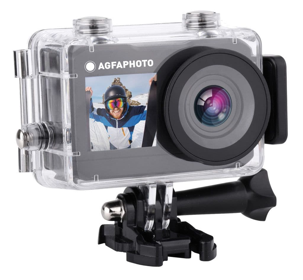AGFAPhoto Realimove AC7000BK akciókamera, 2,7K, 120°, wifi, 30m-ig vízálló tok, dupla kijelző