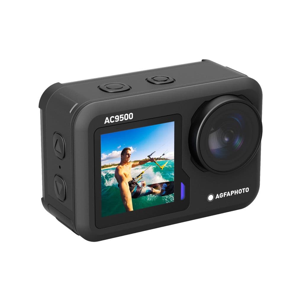 AGFAPhoto Realimove AC9500BK akciókamera, 4K, 170°, wifi, 18m-ig vízálló, dupla kijelző