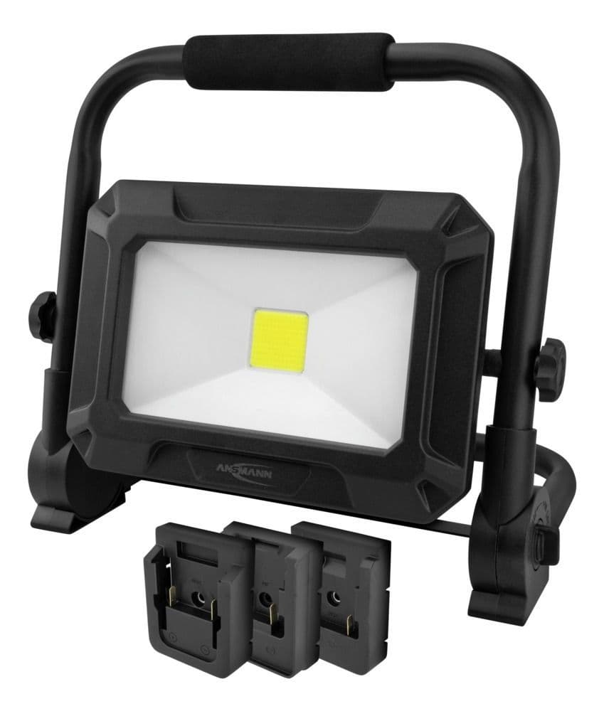 ANSMANN LED Lámpa, Munkalámpa, LED fényszóró 18 V, adapterlemezekkel Bosch, Makita, Milwaukee/DeWalt típusokhoz