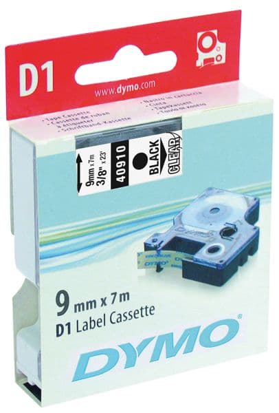 DYMO címke LM D1 alap 9mm fekete betű / víztiszta alap