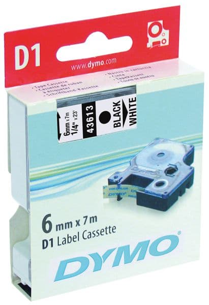 DYMO címke LM D1 alap 6mm fekete betű / fehér alap