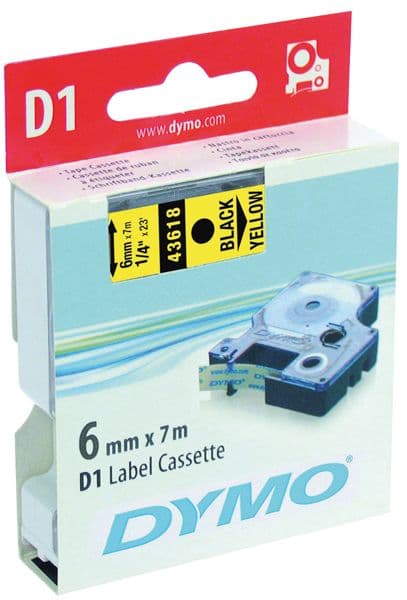 DYMO címke LM D1 alap 6mm fekete betű / sárga alap