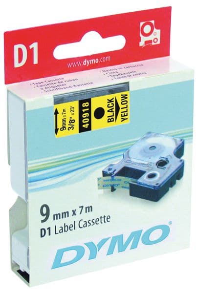 DYMO címke LM D1 alap 9mm fekete betű / sárga alap