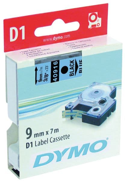 DYMO címke LM D1 alap 9mm fekete betű / kék alap