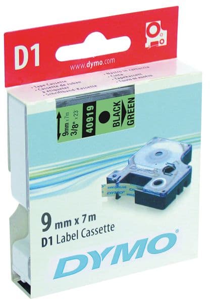 DYMO címke LM D1 alap 9mm fekete betű / zöld alap