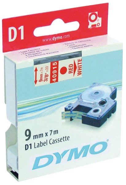 DYMO címke LM D1 alap 9mm piros betű / fehér alap