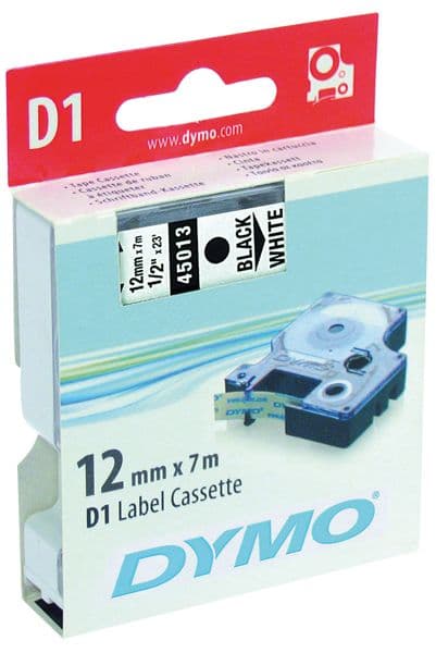 DYMO címke LM D1 alap 12mm fekete betű / fehér alap