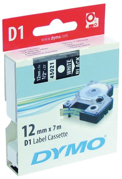 DYMO címke LM D1 alap 12mm fehér betű / fekete alap